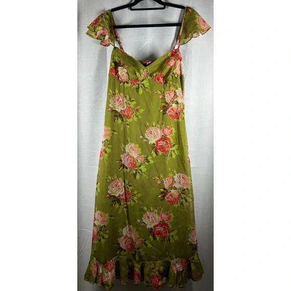 betsey johnson green floral dress Ever-Pretty Inclusive Plus Size Chiffon Bridesmaid Dress with Tie Waist main image 0
